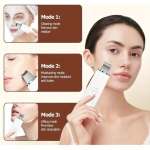 Skin Scrubber Ultrasónico 3 en 1 para Limpieza Facial con kit Sacacomedones de Acero - Imagen 4