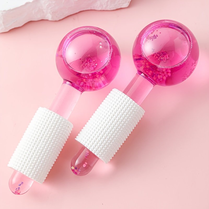 2 Globos de Hielo para Facial | Masajeador Refrescante para Rostro y Ojos