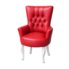 Silla de Tocador Capitoné Simipiel Estilo Luis XV | Botones de Cristal & Patas de Madera Color Blanco