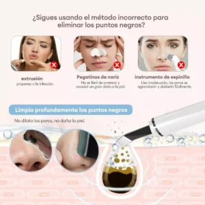 Skin Scrubber Ultrasónico 3 en 1 para Limpieza Facial con kit Sacacomedones de Acero - Imagen 12