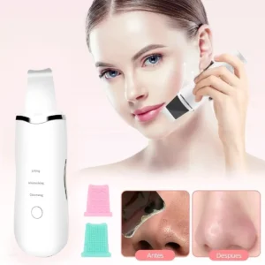 Skin Scrubber Ultrasónico 3 en 1 para Limpieza Facial con kit Sacacomedones de Acero - Imagen 11