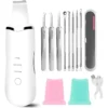 Skin Scrubber Ultrasónico 3 en 1 para Limpieza Facial con kit Sacacomedones de Acero