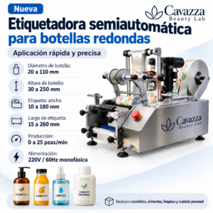Etiquetadora CAVAZZA semiautomática para botellas redondas